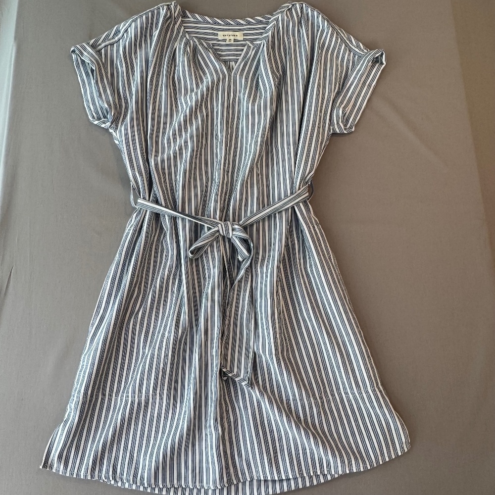 Max Studio Brand Blue & White Striped Dress - Women's Size XSmall